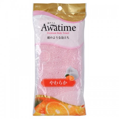 Мочалка мягкая AWA TIME BODY TOWEL SOFT розовая