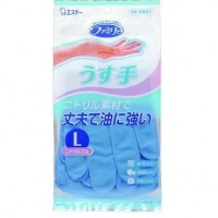 Перчатки из каучука для бытовых и хозяйственных нужд ST "Family" (с антибактериальным эффектом, тонкие), размер L, голубые