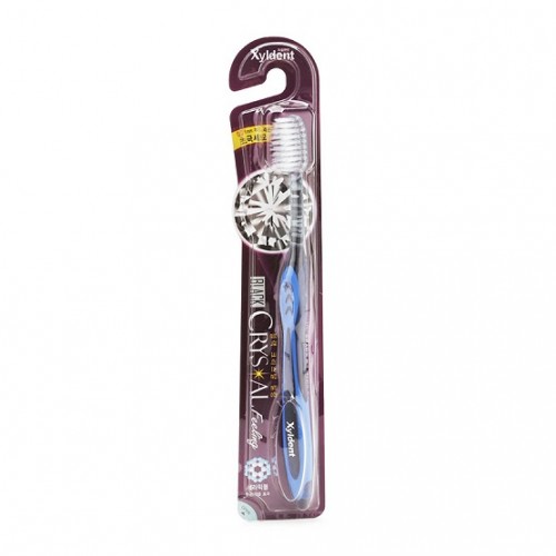 Зубная щётка 'Black Crystal' со сверхтонкими концами щетинок разной длины с анионами (мягкая)