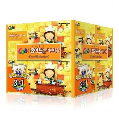 Полирующие кухонно-хозяйственные салфетки Codi Pop-up Kitchen Towel, 150 листов * 4 упаковки