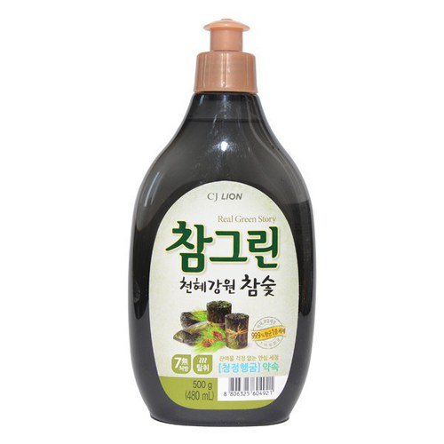 CJ Lion Средство для мытья посуды Chamgreen С древесным углем, флакон, 480 мл