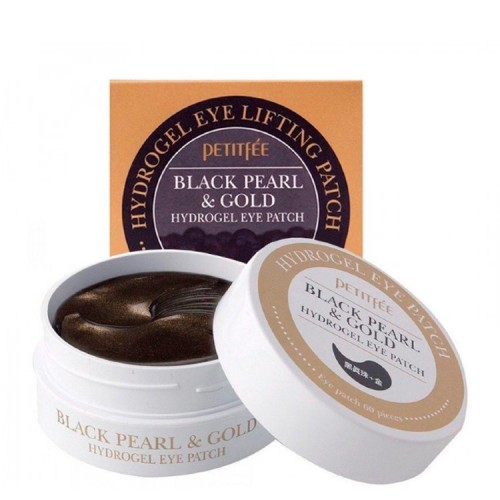 PETITFEE Маска для кожи вокруг глаз гидрогелевая c черным жемчугом и золотом, 60 шт