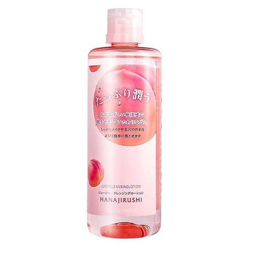 Очищающий и увлажняющий кожу лосьон HANAJIRUSHI JUICY CLEANSING LOTION с экстрактами персика 380 мл.