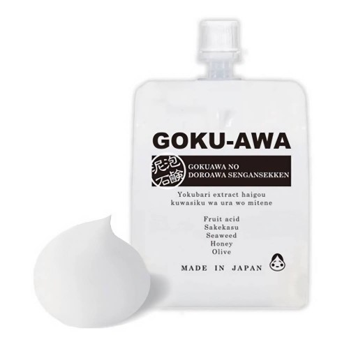 Пенка для умывания STAYFREE GOKU-AWA Face Cream-Wash на основе глины Ghassoul, фруктовых кислот и морских водорослей, 130 мл. 