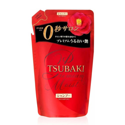 Shiseido Tsubaki Premium Moist Увлажняющий шампунь для волос, с маслом камелии (сменная упаковка, 300 мл.)
