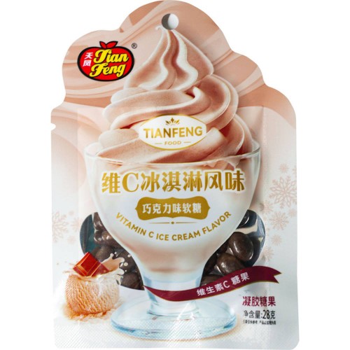 Жевательные конфеты в глазури со вкусом шоколадного мороженого Jian Fend, 28 г