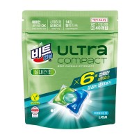 Жидкое средство для стирки Lion (Корея) Ultra Compact Anti Mite Care (аромат хлопок, с защитой цвета, от пылевого клеща) капсулы, 40 шт