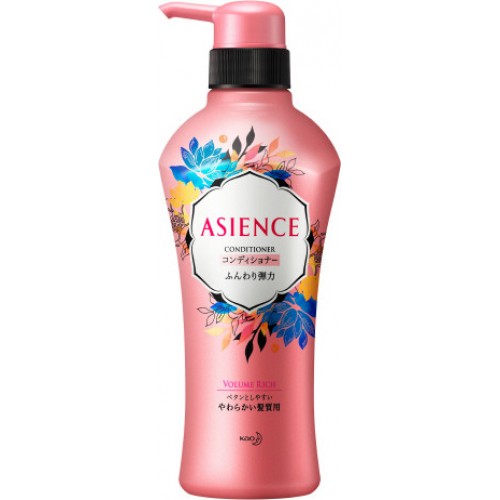 Кондиционер с экстрактом женьшеня и протеинами шелка КAO Asience, цветочно-фруктовый аромат, 450 мл