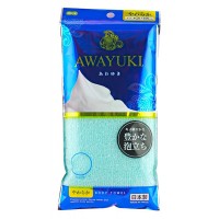 AWAYUKI NYLON TOWEL SOFT Мочалка для тела мягкая, голубая, 28*100