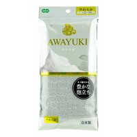 AWAYUKI NYLON TOWEL SOFT Мочалка для тела мягкая, серая