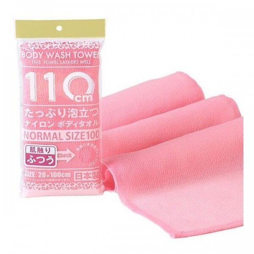 YOKOZUNA Shower Body Towel Normal Pink Массажная мочалка для тела, средней жесткости, розовая. Размер 28Х100см.