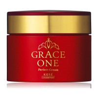 KOSE Grace One Perfect Cream Омолаживающий и питательный крем для ухода за зрелой кожей лица с нежным ароматом прованской розы, 100г
