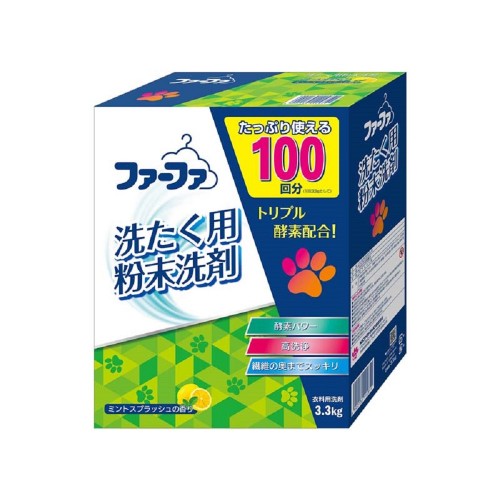 FaFa Концентрированный стиральный порошок с отбеливающим эффектом «Морозная свежесть» (прохладный аромат мяты и лимона) 3,3 кг
