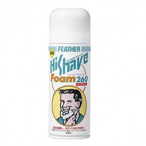 Feather Пена для бритья 'HiShave Foam' с экстрактом гамамелиса (с лечебным эффектом), 260 г