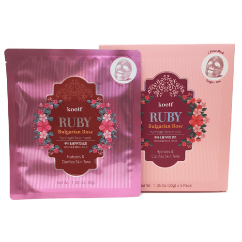 Гидрогелевые маски для лица KOELF с экстрактом болгарской розы, 5 шт