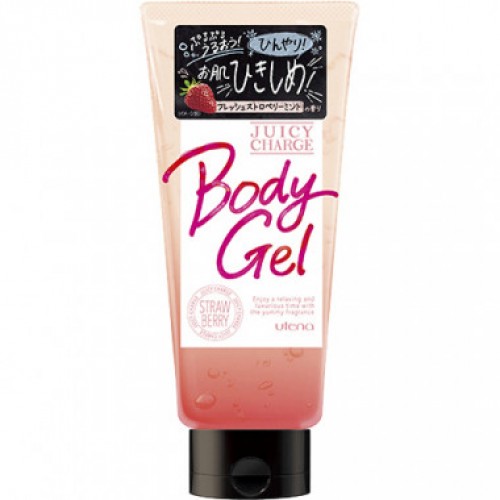 Охлаждающий гель для тела Utena Juicy charge, свежий аромат клубники и мяты, 170 г