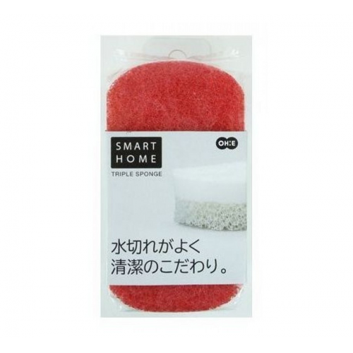 Губка для мытья посуды трехслойная овальная OHE