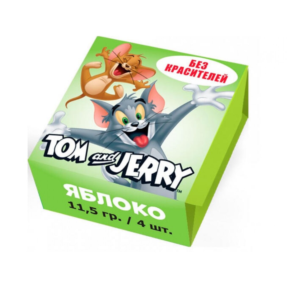 Конфеты тома. Жевательные конфеты Tom and Jerry. Жевательная конфета Tom & Jerry дыня 11,5 гр.. Жевательные конфеты Tom and Jerry яблоко 11,5г. Жев.конфета 