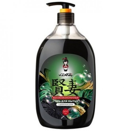 Гель KENSAI для мытья посуды с экстрактом древесного угля, 900 г