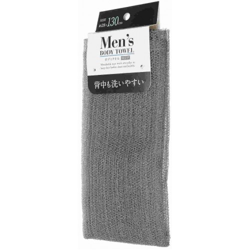 Мочалка для мужчин LEC средней жесткости, серая