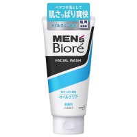 KAO Men's Biore Oil Clear Мужская пенка для умывания для ухода за склонной к жирности кожей лица, с ароматом мяты, 130г