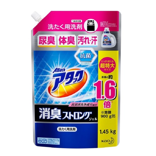 KAO Жидкое средство 'Attack Deodorant Strong Gel' для стирки (против неприятных запахов, с ярким ароматом) 1450 г, МУ