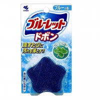KOBAYASHI Таблетка для бачка унитаза очищающая и дезодорирующая с эффектом окрашивания воды (аромат мяты), 120г