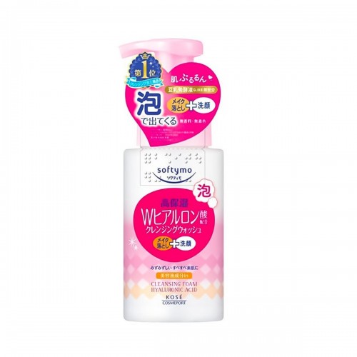 KOSE Пенка 'Softymo' для умывания и удаления макияжа увлажняющая с W-гиалуроновой кислотой (флакон с дозатором), 200 мл