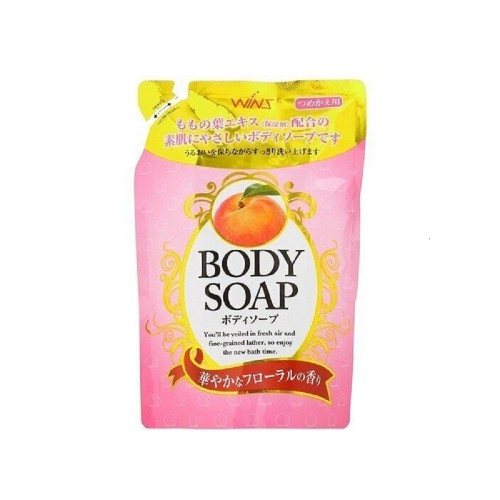 Крем-мыло для тела 'Wins Body Soap peach' с экстрактом листьев персика и богатым ароматом МУ, 400мл