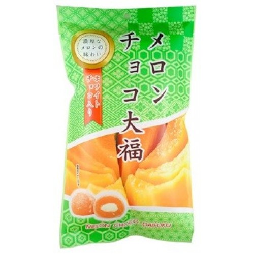 Японские моти Дайфуку с дыней (Юбари) и начинкой из белого шоколада Seiki в индивидуальной упаковке, 160 г