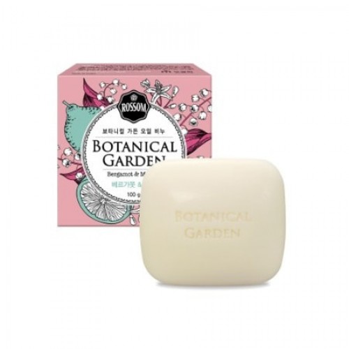 МКН Увлажняющее туалетное мыло 'Rossom Botanical Garden' с мультивитаминными капсулами, бергамотом и ландышем, кусок, 100 г