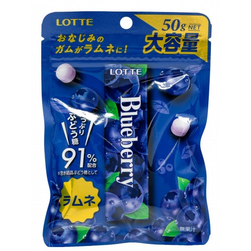 Драже Blueberry Ramune со вкусом голубики, Lotte, 50 г