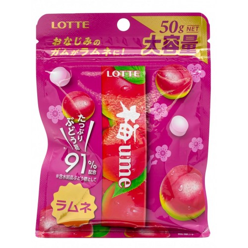 Драже Plum Ramune со вкусом сливы, Lotte, 50 г