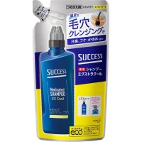 KAO Лечебный шампунь для мужчин Success Extra Cool против перхоти, шелушения и зуда с охлаждающим эффектом, с ментолом и эвкалиптом 320 мл (запасной блок), Япония