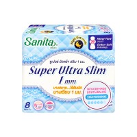 SANITA Super UltraSlim Ночные мягкие ультратонкие (1мм) супервпитывающие гигиенические прокладки, 29см, 8 шт