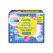 SANITA Soft&Fit Relax Night Ultra Slim Ночные ультратонкие гигиенические прокладки 29 см, 8 шт SANITA Soft&Fit Relax Night Ultra Slim Ночные ультратонкие гигиенические прокладки 29 см, 8 шт