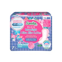 SANITA Dry&Fit Relax Night Ultra Slim Ночные супервпитывающие ультратонкие гигиенические прокладки, 29 см, 7 шт