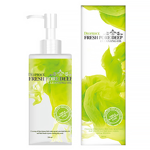 Deoproce Гидрофильное очищающее масло шиповника Cleansing Oil Fresh Pore Deep освежающее для снятия макияжа и глубокого очищения пор 200 мл, Южная Корея