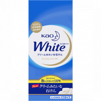 Кусковое крем-мыло KAO White Normal, со скваланом, с ароматом белых цветов, 6*85 г