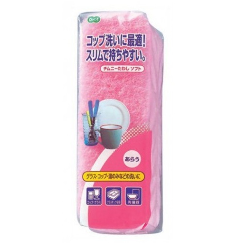 Губка для мытья посуды Ohe «двухслойная, узкая, верхний слой средней жесткости», 1 шт