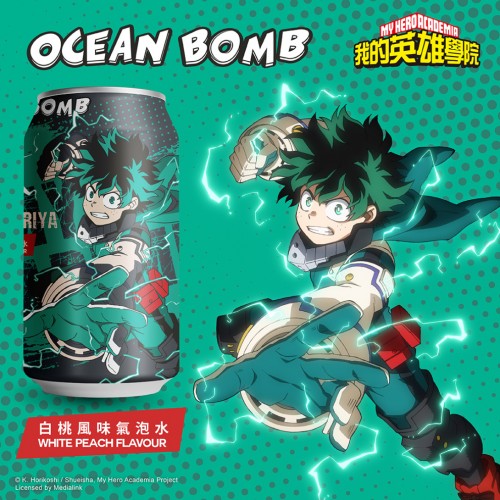 Лимонад 'My Hero Academia' со вкусом белого персика Ocean Bomb, 330мл Лимонад 'My Hero Academia' со вкусом белого персика Ocean Bomb, 330мл