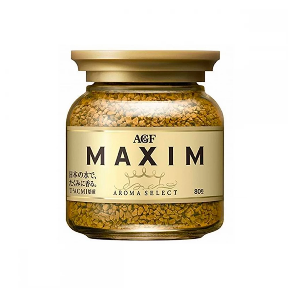 MAXIMAROMASELECTЗолотойяпонскийрастворимыйкофеAGFснасыщеннымароматомимягкимвкусом,80г,с/б